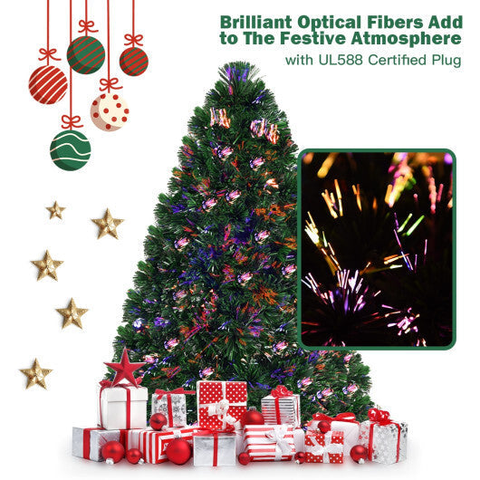 Costway 3Ft Pre-Lit Fiber Optic PVC Christmas Tree Tabletop Plastic LuxuryLifeWay Online Store