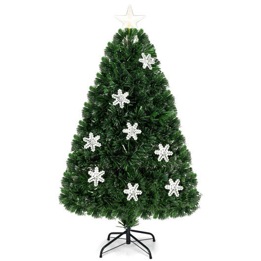 Costway 4FT Pre-Lit Fiber Optic Christmas Tree Multicolor Lights LuxuryLifeWay Online Store