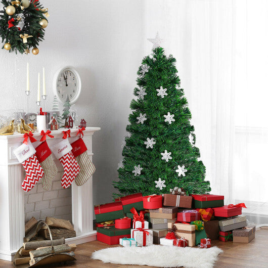 Costway 4FT Pre-Lit Fiber Optic Christmas Tree Multicolor Lights LuxuryLifeWay Online Store