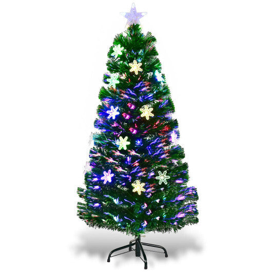 Costway 4FT Pre-Lit Fiber Optic Christmas Tree Multicolor Lights LuxuryLifeWay Online Store