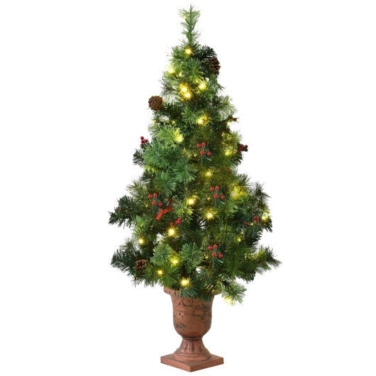 Costway LED Christmas Tree with Red Berries Pine Cones-4 Feet LuxuryLifeWay Online Store
