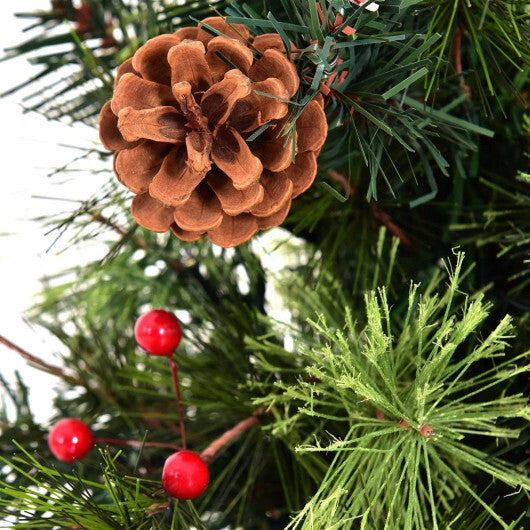 Costway LED Christmas Tree with Red Berries Pine Cones-4 Feet LuxuryLifeWay Online Store