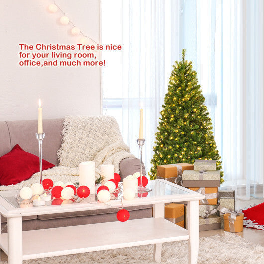 Costway 4Ft Pre-Lit Artificial Christmas Tree Hinged 100 LED Lights LuxuryLifeWay Online Store