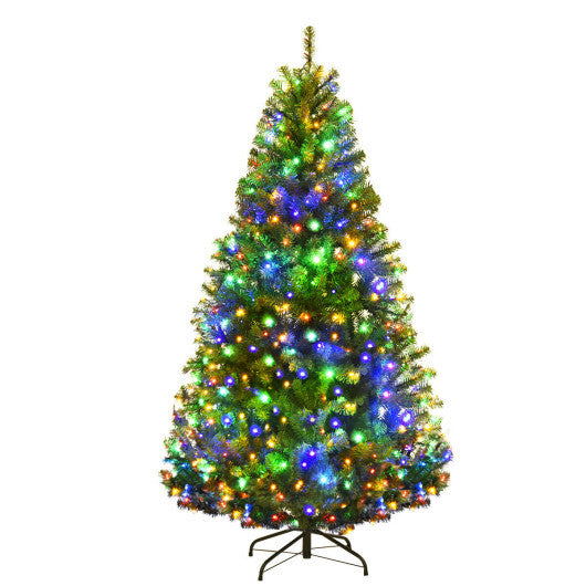 Costway 5Ft Pre-Lit Artificial Christmas Tree Hinged 150 LED Lights LuxuryLifeWay Online Store
