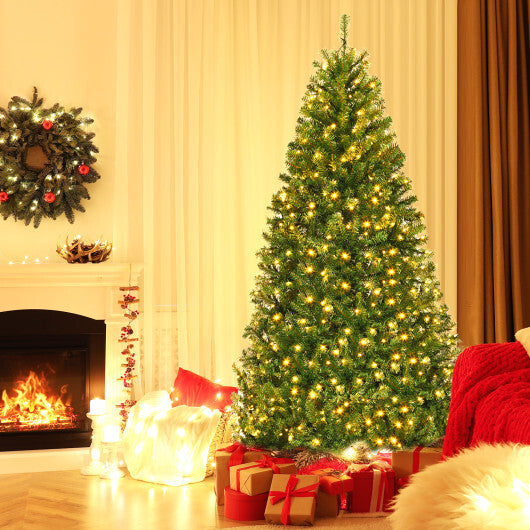 Costway 6Ft Pre-Lit Artificial Christmas Tree Hinged 350 LED Lights LuxuryLifeWay Online Store