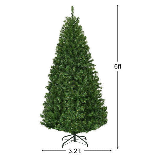 Costway 6Ft Pre-Lit Artificial Christmas Tree Hinged 350 LED Lights LuxuryLifeWay Online Store