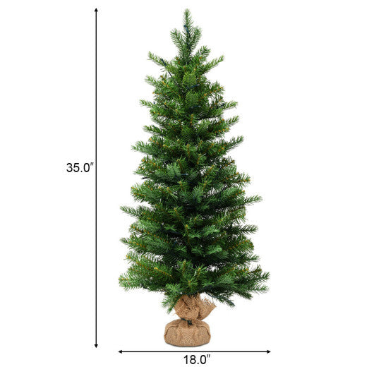 Costway 3Ft Pre-Lit Spruce Tabletop Christmas Tree Lights Timer LuxuryLifeWay Online Store