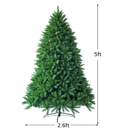 Costway 5 Feet Artificial Fir Christmas Tree with 600 Branch Tips LuxuryLifeWay Online Store