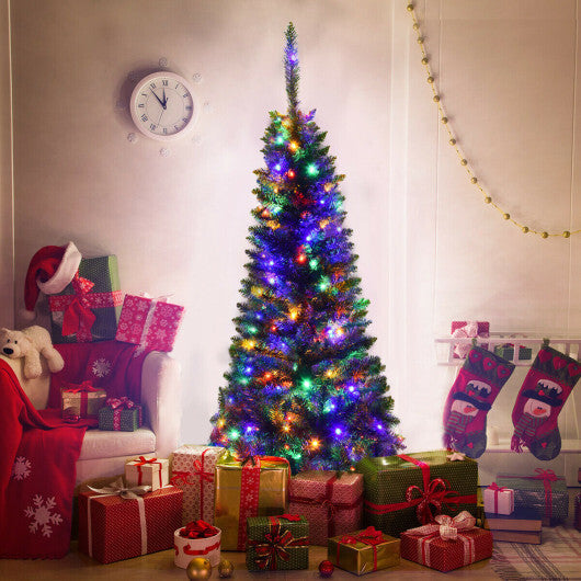 Costway Artificial National Foot Kingswood Fir Pencil Christmas Tree-4.5ft LuxuryLifeWay Online Store