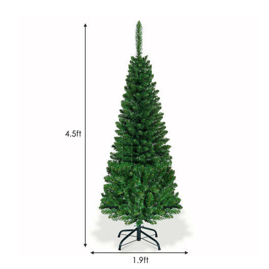 Costway Artificial National Foot Kingswood Fir Pencil Christmas Tree-4.5ft LuxuryLifeWay Online Store