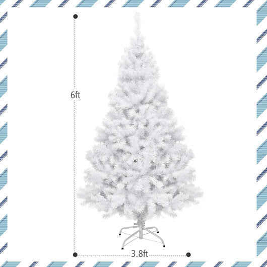 Costway 6' Hinged Artificial Christmas Tree with Metal Stand-6 ft LuxuryLifeWay Online Store