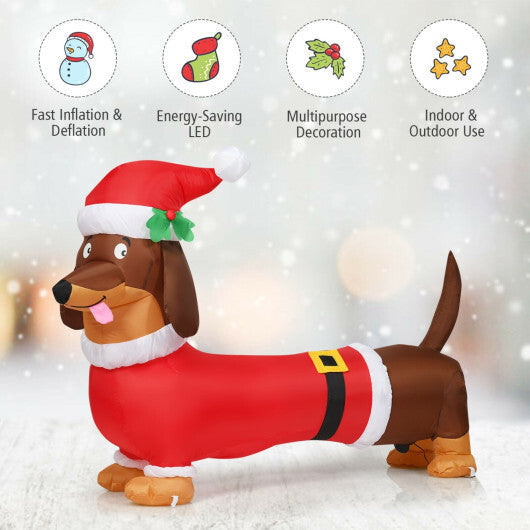 Costway 5 Feet Inflatable Christmas Dog with LED Lights LuxuryLifeWay Online Store