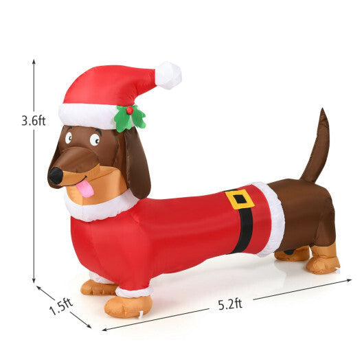 Costway 5 Feet Inflatable Christmas Dog with LED Lights LuxuryLifeWay Online Store