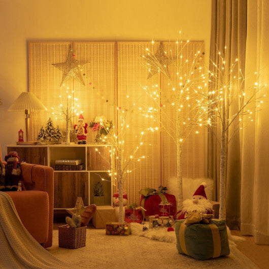 Costway Pre-lit White Twig Birch Tree for Christmas Holiday with LED Lights-4 ft LuxuryLifeWay Online Store