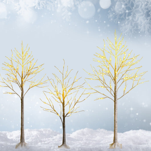 Costway Pre-lit White Twig Birch Tree for Christmas Holiday with LED Lights-4 ft LuxuryLifeWay Online Store