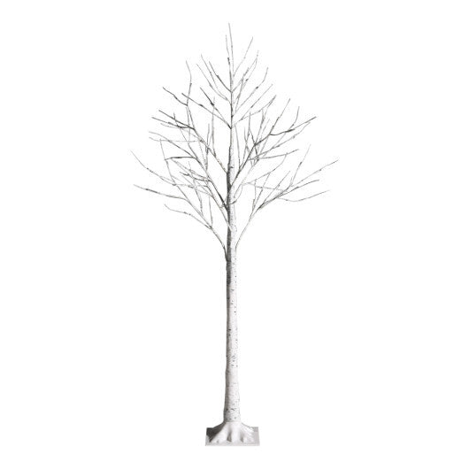 Costway 5 Feet Pre-lit White Twig Birch Tree with 72 LED Lights for Christmas LuxuryLifeWay Online Store