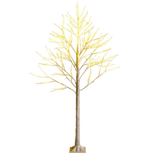 Costway Pre-lit White Twig Birch Tree for Christmas Holiday with LED Lights-6 ft LuxuryLifeWay Online Store