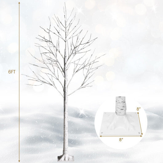 Costway Pre-lit White Twig Birch Tree for Christmas Holiday with LED Lights-6 ft LuxuryLifeWay Online Store