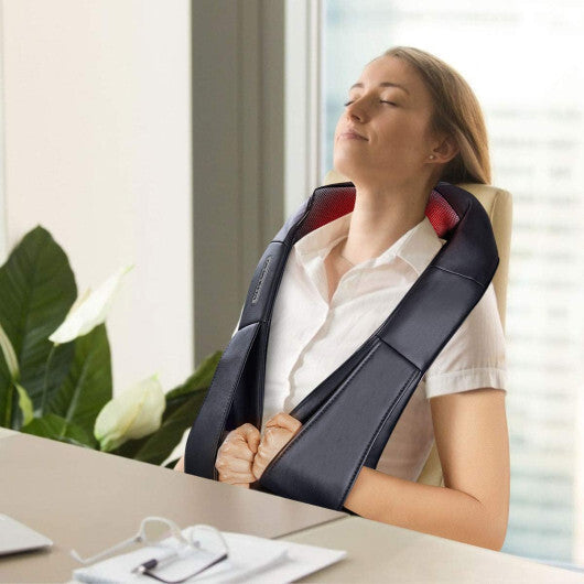 Costway Shiatsu Back and Neck Massager Kneading Shoulder Massage Pillow with Heat Straps LuxuryLifeWay Online Store