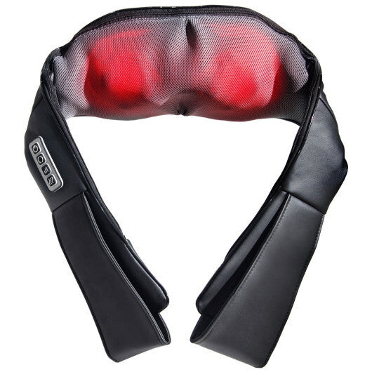 Costway Shiatsu Back and Neck Massager Kneading Shoulder Massage Pillow with Heat Straps LuxuryLifeWay Online Store