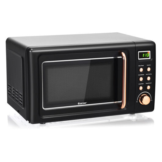 Costway 0.7Cu.ft Retro Countertop Microwave Oven 700W LED Display Glass Turntable New LuxuryLifeWay Online Store