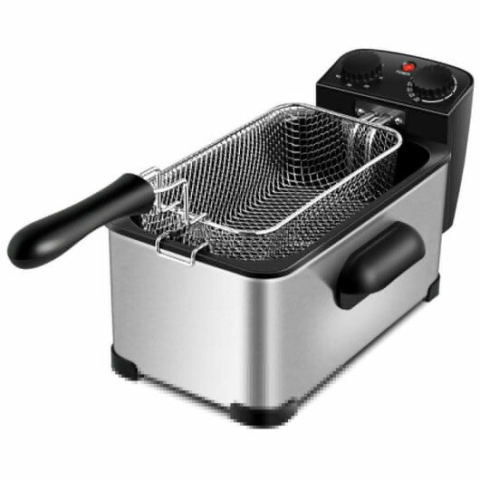 Costway Electric Deep Fryer 3.2 QT/12-Cup Stainless Steel 1700W with Frying Basket LuxuryLifeWay Online Store