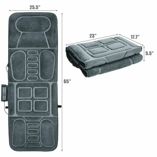 Costway Foldable Massage Mat Full Body Massager with Heat & 10 Vibration Motors LuxuryLifeWay Online Store