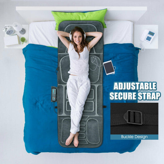 Costway Foldable Massage Mat Full Body Massager with Heat & 10 Vibration Motors LuxuryLifeWay Online Store
