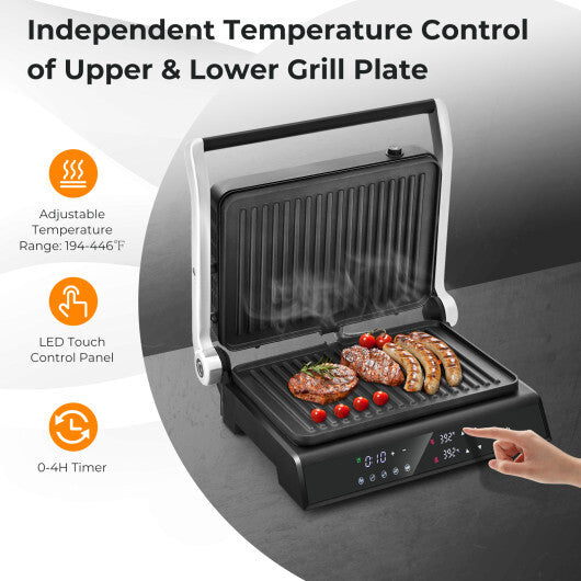 Costway 3 in 1 Indoor Electric Panini Press Grill with LED Display-Black LuxuryLifeWay Online Store