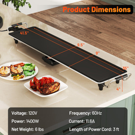 Costway 35 Inch Extra Large Electric Griddle with Adjustable Temperature Thermostats and Drip Tray LuxuryLifeWay Online Store