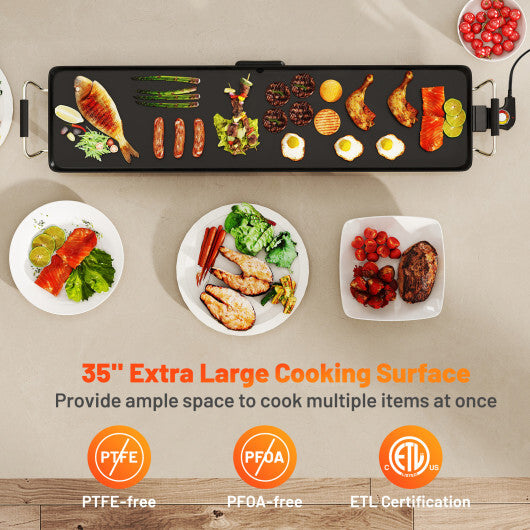 Costway 35 Inch Large Electric Griddle Nonstick BBQ Grill with Adjustable Temperature LuxuryLifeWay Online Store
