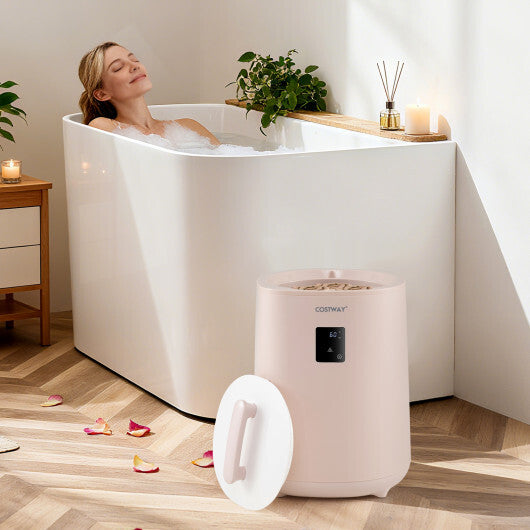 Costway 18L Large Towel Warmer with LED Display and Auto Shut off Pink LuxuryLifeWay Online Store