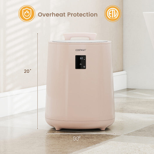 Costway 18L Large Towel Warmer with LED Display and Auto Shut off Pink LuxuryLifeWay Online Store