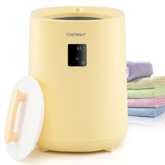 Costway 18L Large Towel Warmer with LED Display and Auto Shut off Yellow LuxuryLifeWay Online Store