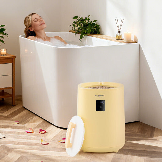 Costway 18L Large Towel Warmer with LED Display and Auto Shut off Yellow LuxuryLifeWay Online Store