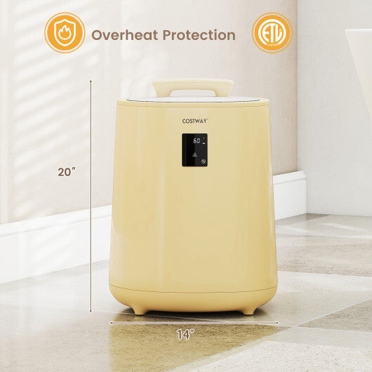 Costway 18L Large Towel Warmer with LED Display and Auto Shut off Yellow LuxuryLifeWay Online Store