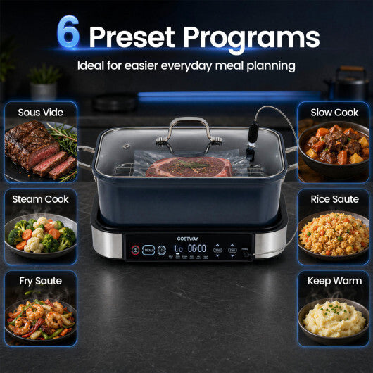 Costway 6-in-1 Programmable Slow Cooker with Keep Warm Functions and Adjustable Timer  Control LuxuryLifeWay Online Store