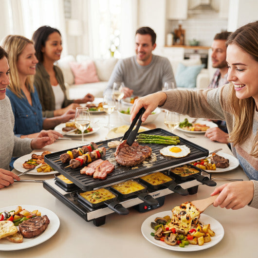 Costway 2-in-1 Table Grill and Griddle with Reversible Nonstick Plate for 8 LuxuryLifeWay Online Store