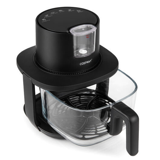 Costway 4.7 QT Glass Air Fryer with Steam Frying Mode-Black LuxuryLifeWay Online Store