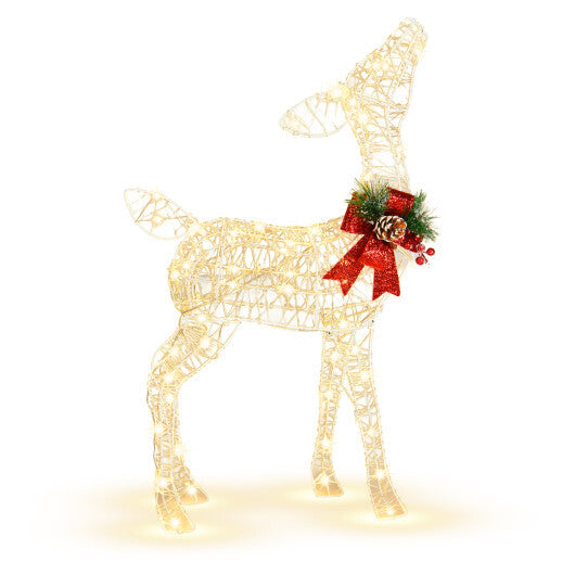 Costway 34.5 Inch Lighted Christmas Reindeer Decoration with 50 Warm White LED Lights LuxuryLifeWay Online Store