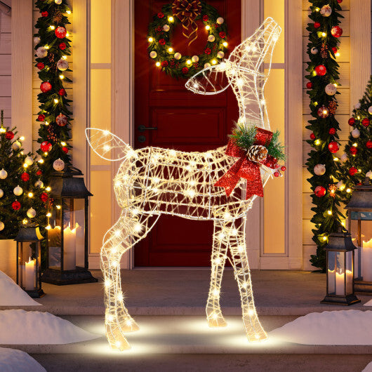Costway 34.5 Inch Lighted Christmas Reindeer Decoration with 50 Warm White LED Lights LuxuryLifeWay Online Store