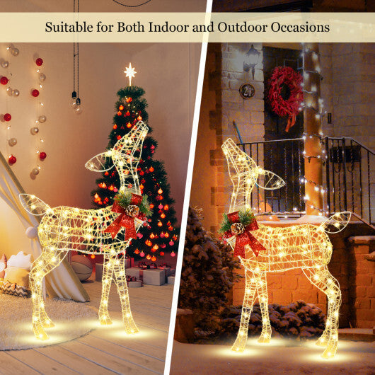 Costway 34.5 Inch Lighted Christmas Reindeer Decoration with 50 Warm White LED Lights LuxuryLifeWay Online Store