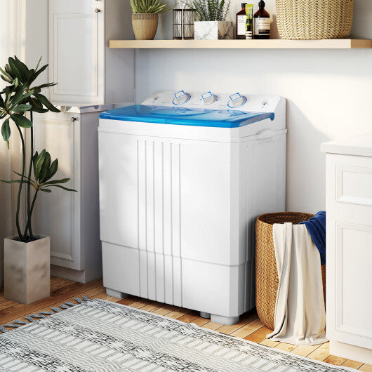 Costway Portable Washing Machine with Built-in Drain Pump Blue LuxuryLifeWay Online Store