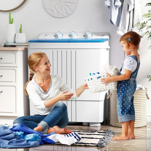 Costway Portable Washing Machine with Built-in Drain Pump Blue LuxuryLifeWay Online Store