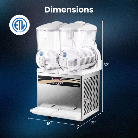 Costway 8 Gal Commercial Slushie Machine with LED Lights-Silver LuxuryLifeWay Online Store