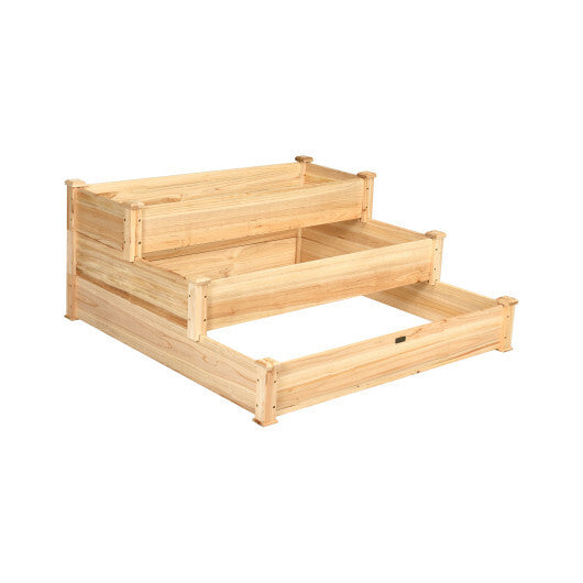 Costway 3 Tier Elevated Wooden Vegetable Garden Bed LuxuryLifeWay Online Store