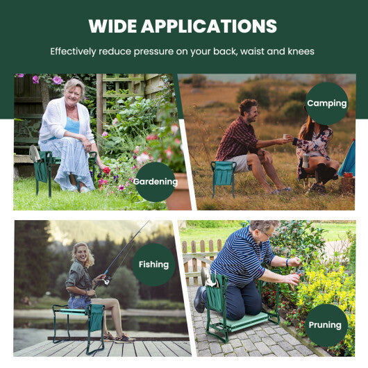 Costway Folding Sturdy Garden Kneeler Pad and Cushion Seat LuxuryLifeWay Online Store