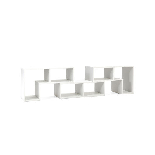 Costway 3 Pieces Adjustable TV Stand for TVs up to 65 Inch with Shelves White LuxuryLifeWay Online Store