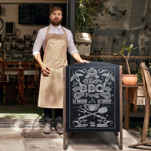 Costway 40 Inch Wood A-Frame Sidewalk Wedding Signage Chalkboard LuxuryLifeWay Online Store