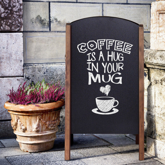 Costway 40 Inch Wood A-Frame Sidewalk Wedding Signage Chalkboard LuxuryLifeWay Online Store